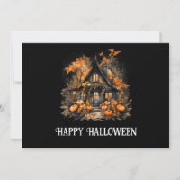 Halloween Spuk House mit Pumpkins & Foliage