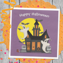 Halloween Spuk House Paper Napkin