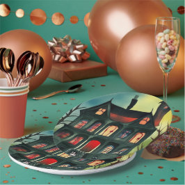 Halloween Spuk House Pappteller