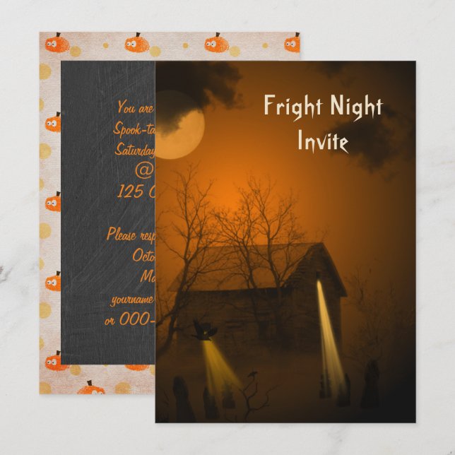 Halloween Spuk House Party Einladung (Vorne/Hinten)