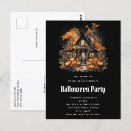 Halloween Spuk House Party Einladung Postkarte