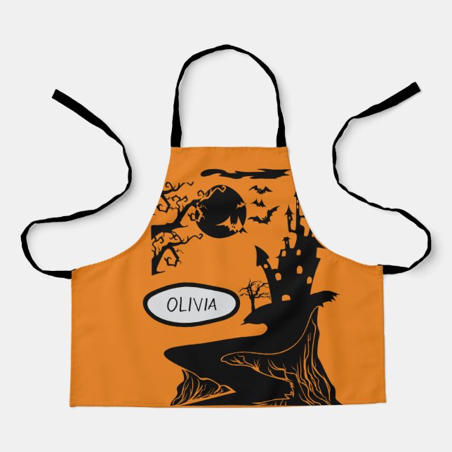 Halloween Spuk House Personalisiert Kids Schürze (Vorderseite)