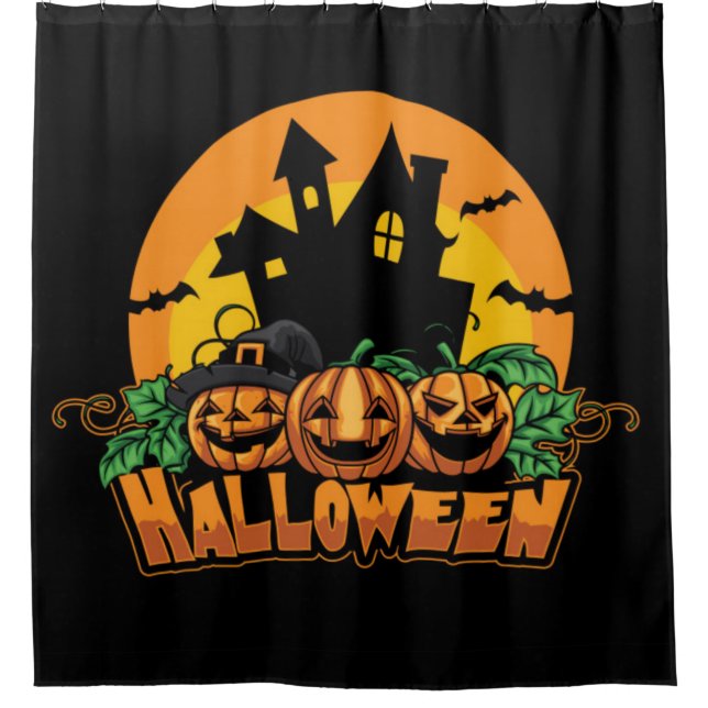 Halloween Spuk House Pumpkins Duschvorhang (Vorderseite)
