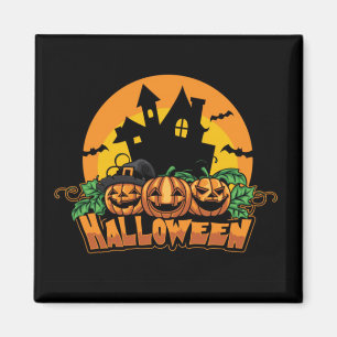 Halloween Spuk House Pumpkins Magnet