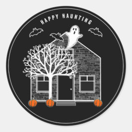 Halloween Spuk House Runder Aufkleber