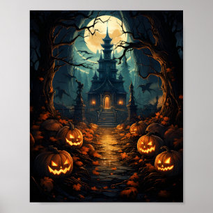 Halloween Spuk House Spooky Autumn Hexchy Vibe Poster