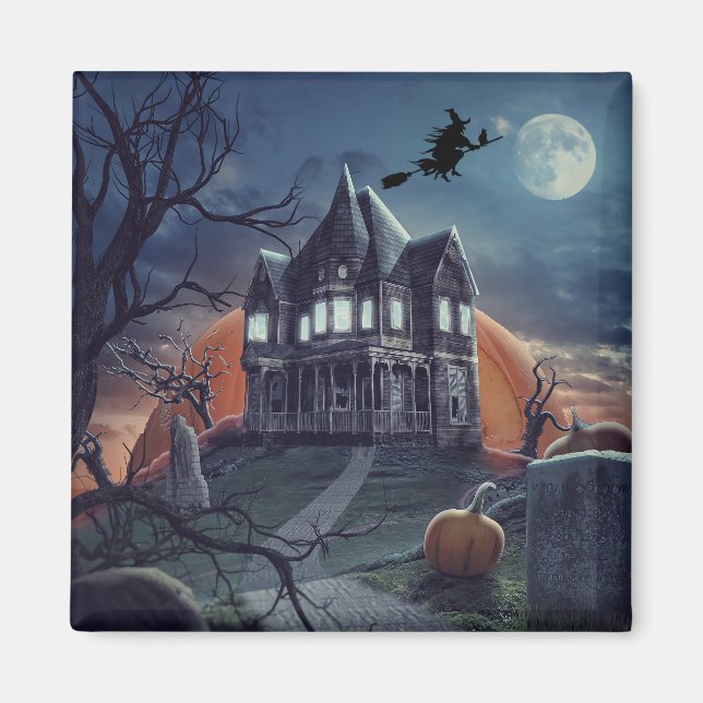 Halloween Spuk House Spooky Graveyard Kühlschrank Magnet (Vorne)