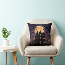 Halloween Spuk House Square Kissen