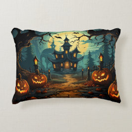 Halloween Spuk House Throw Dekokissen