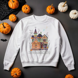 Halloween Spuk House White Sweatshirt