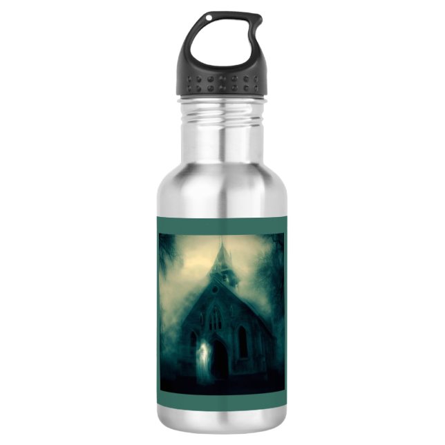 Halloween - Spuk Kirche 4 Edelstahlflasche (Vorderseite)