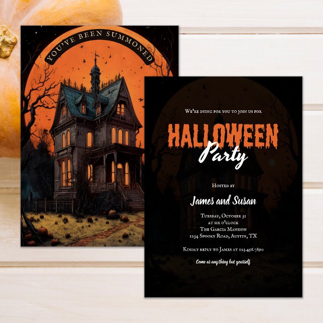 Halloween Spuk Mansion Adult Kostüm Party Einladung (Halloween Haunted Mansion Adult Costume Party Invitation)