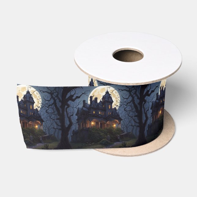 Halloween Spuk Mansion Satinband (Spule)