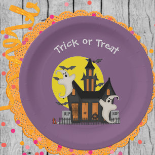 Halloween-Spuk Papiertafel Pappteller