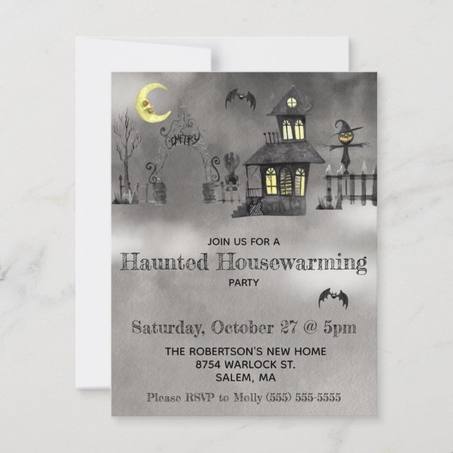 Halloween, Spuk Party der Haushaltswärmung Einladung (Vorderseite)