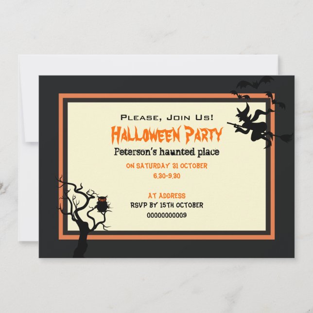 Halloween Spuk Place Party Einladung 5" x 7" (Vorderseite)