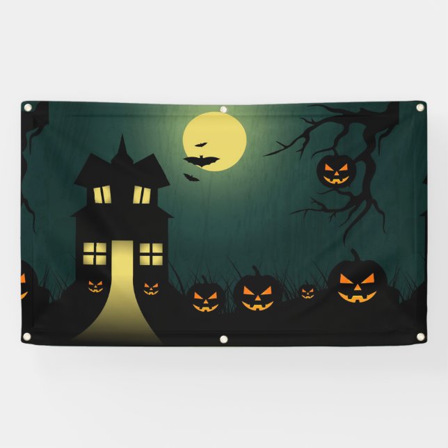Halloween-Spuk Szene Banner (Horizontal)