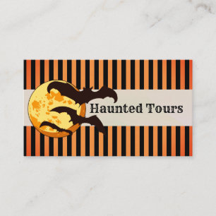 Halloween Spuk Touren Orange Black Visitenkarte