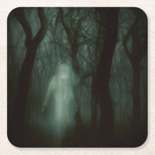Halloween - Spuk Wald 1 Rechteckiger Pappuntersetzer