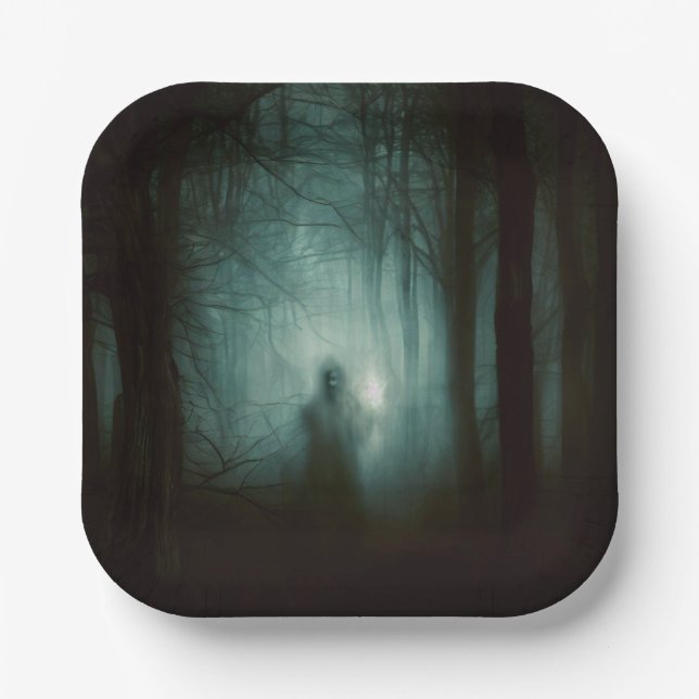 Halloween - Spuk Wald 2 Pappteller (Vorderseite)