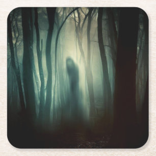 Halloween - Spuk Wald 4 Rechteckiger Pappuntersetzer