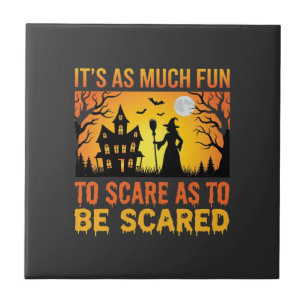 Halloween Spukhaus Hexe Erschreckungszitat Fliese
