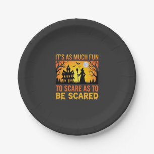 Halloween Spukhaus Hexe Erschreckungszitat Pappteller