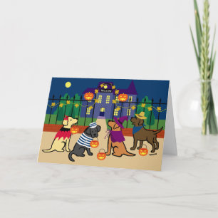 Halloween Spukhaus Labradors Karte