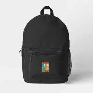 Halloween Spukhaus Mond Skelett Design_1 Bedruckter Rucksack