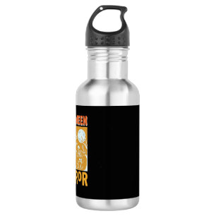 Halloween Spukhaus Mond Skelett Design_1 Edelstahlflasche
