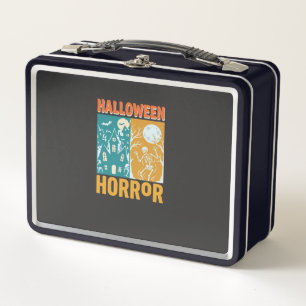 Halloween Spukhaus Mond Skelett Design_1 Metall Brotdose