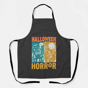 Halloween Spukhaus Mond Skelett Design_1 Schürze