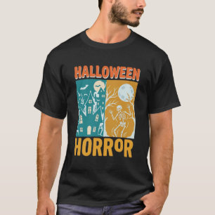 Halloween Spukhaus Mond Skelett Design_1 T-Shirt