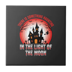 Halloween Spukhaus Mondlicht Hexe Fliese