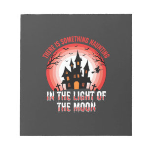 Halloween Spukhaus Mondlicht Hexe Notizblock