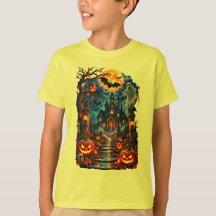Halloween Spukhaus Nacht T-Shirt Design