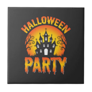 Halloween Spukhaus-Party-Vektor Fliese