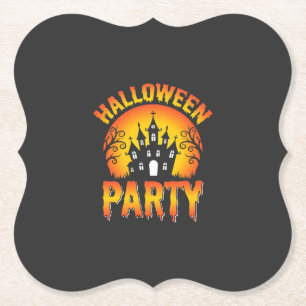 Halloween Spukhaus-Party-Vektor Untersetzer