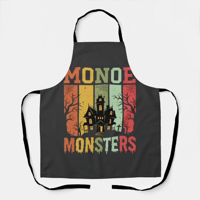 Halloween Spukhaus Retro-Monster Schürze (Vorderseite)