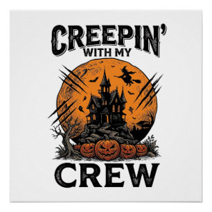 Halloween Spukhaus Schleich Mit Meiner Crew Shirt Poster