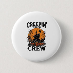 Halloween Spukhaus Schleichen Mit Meiner Crew Shir Button