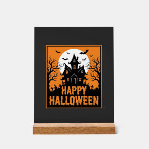 Halloween Spukhaus Silhouette Vektordesign_1 Acrylschild