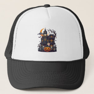Halloween Spukhaus Skelette Kürbis Geist Cr Truckerkappe