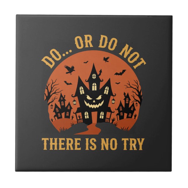 Halloween Spukhaus Tu es oder tu es nicht Fliese (Vorderseite)