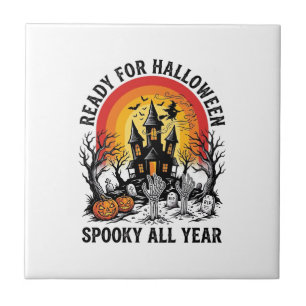 Halloween Spukhaus Vintage Gruselig Fertig T-Shirt Fliese