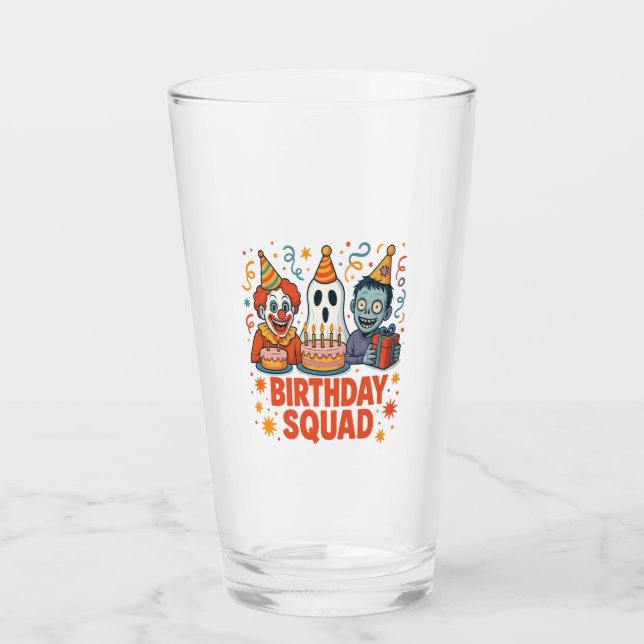 Halloween Squad Creepy Clown Ghost Zombie Glas (Vorderseite)