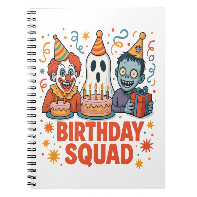 Halloween Squad Creepy Clown Ghost Zombie Notizblock (Vorderseite)