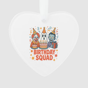 Halloween Squad Creepy Clown Ghost Zombie Ornament