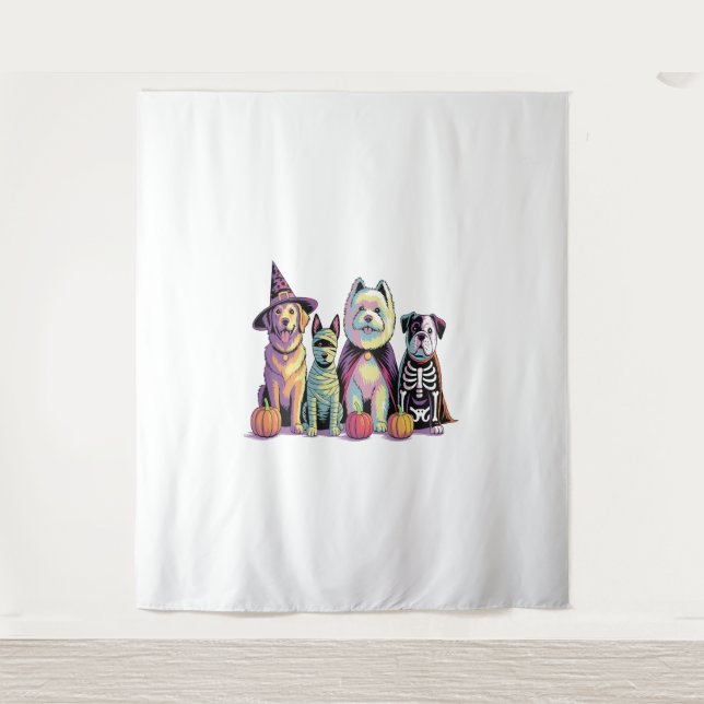 Halloween Squad Dog Wandteppich (Vorderseite)
