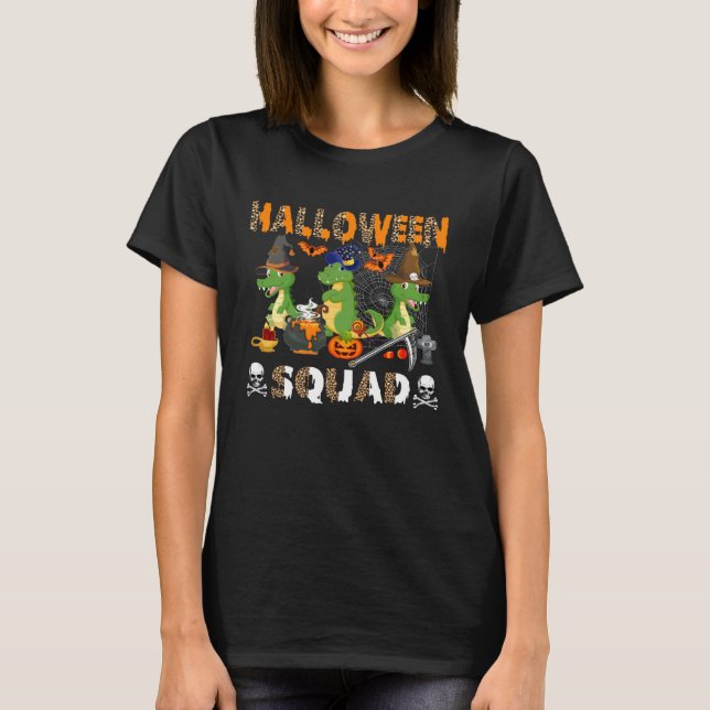 Halloween Squad Leopard Three Alligators Costume W T-Shirt (Vorderseite)